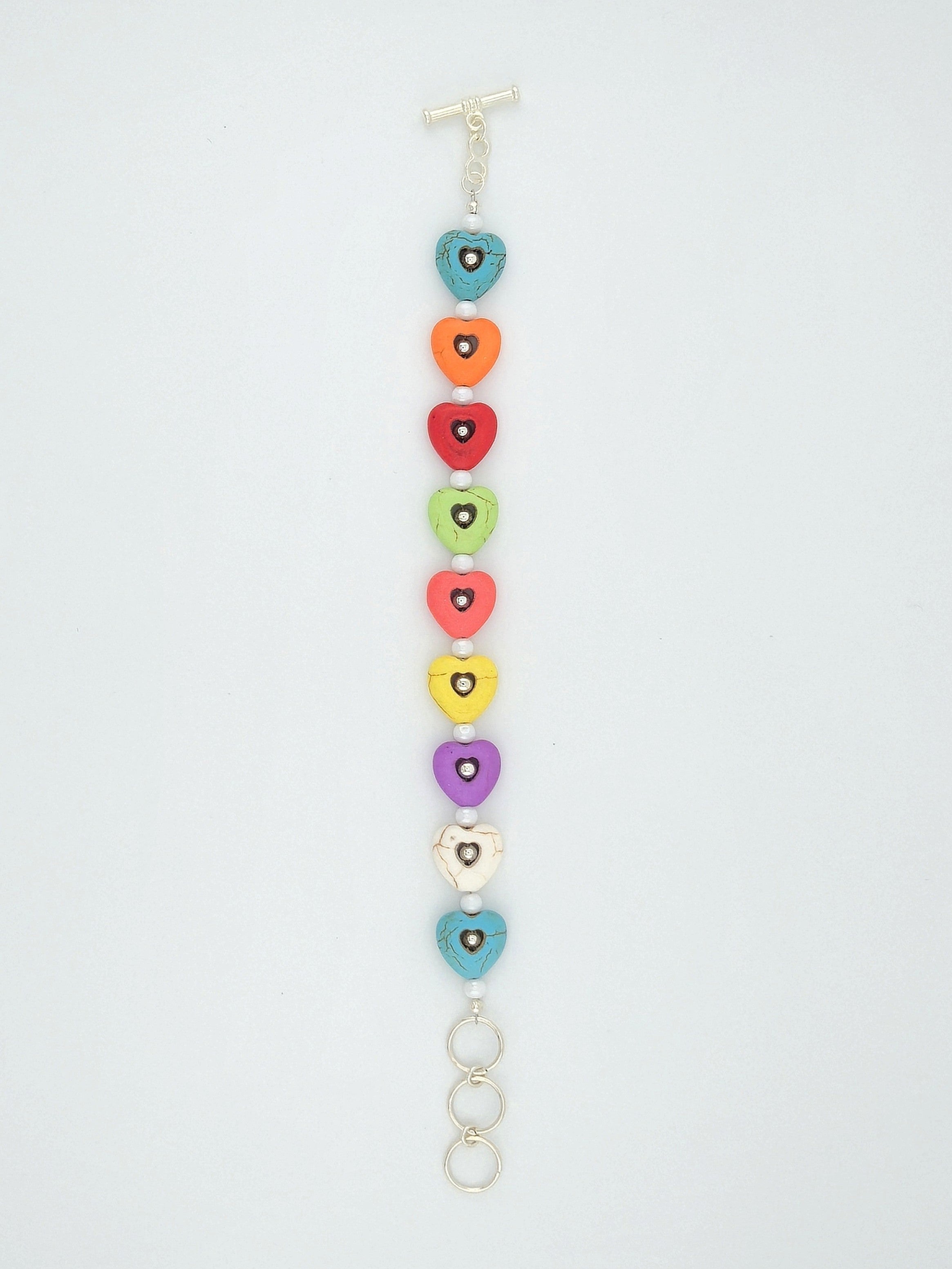 Stone Heart Bracelet 8-9"