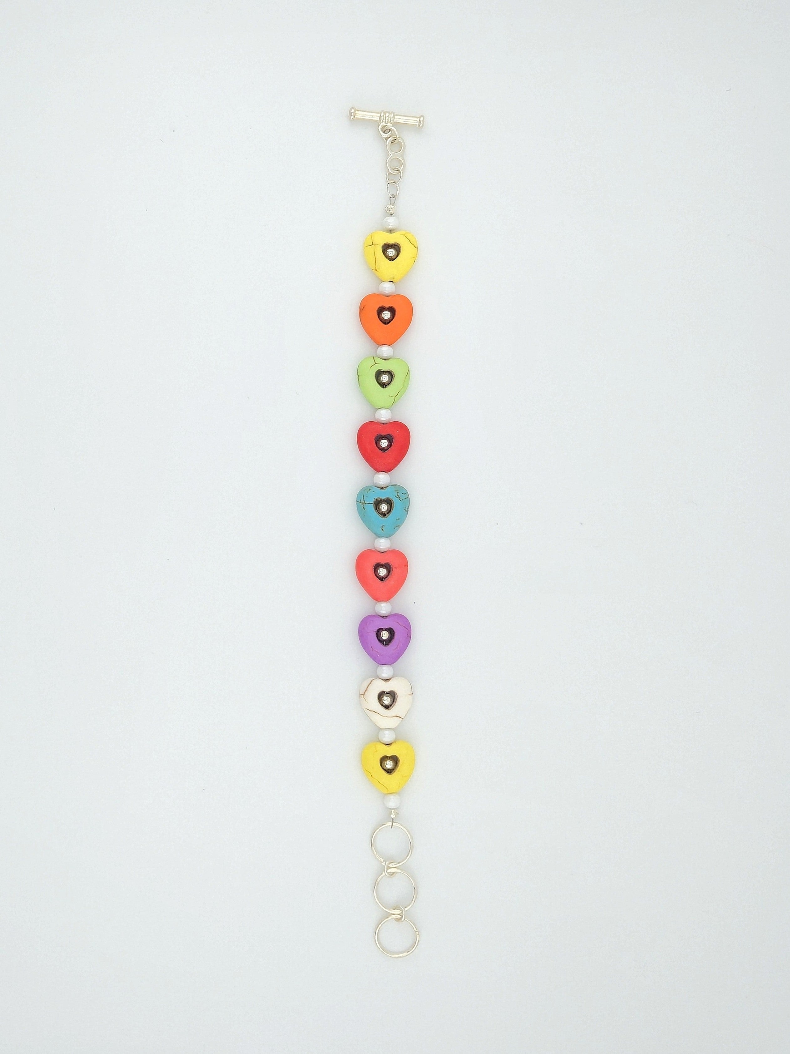 Stone Heart Bracelet 8-9"