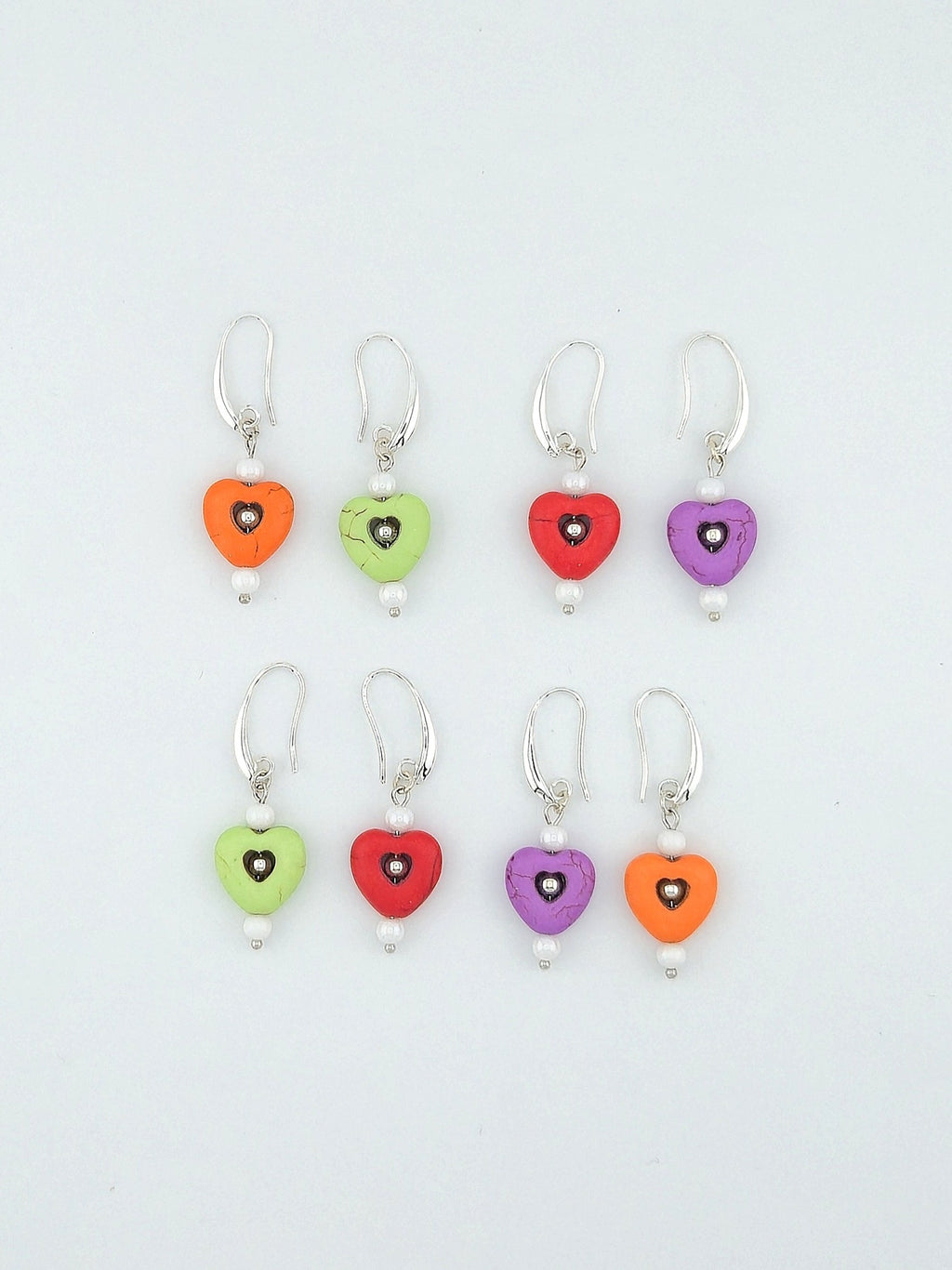 Stone Heart Earrings