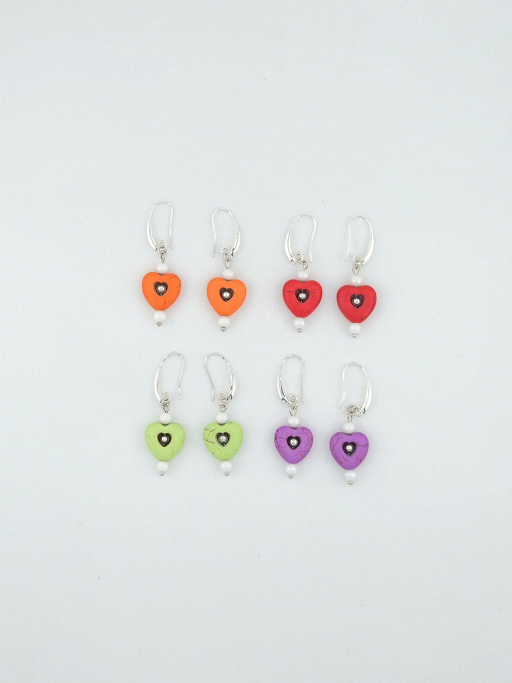 Stone Heart Earrings