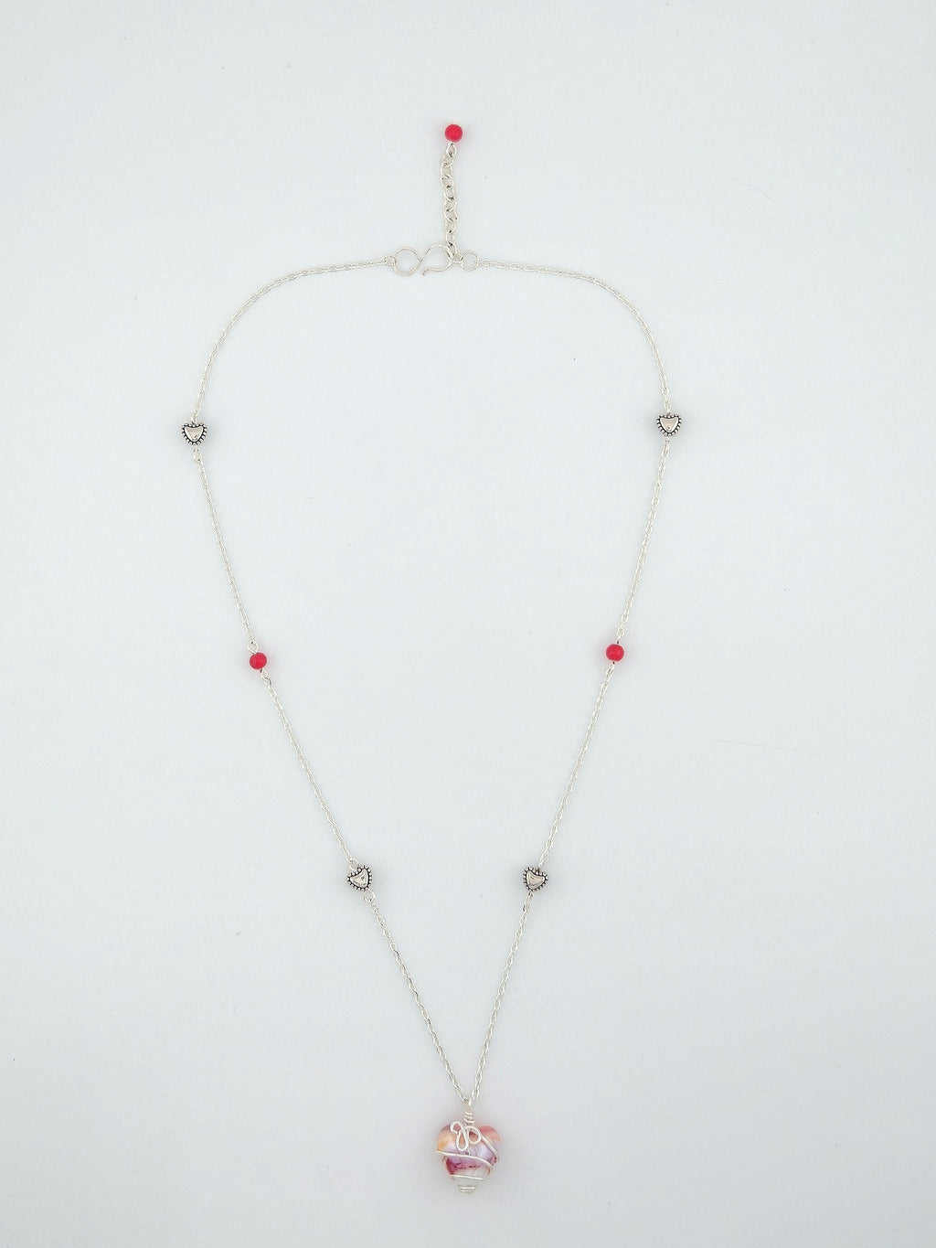 Wired Wrapped Swirl Heart Pendant Necklace