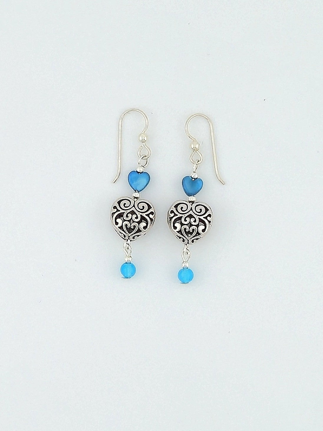 Silver Filigree Heart Earrings - 4 variations