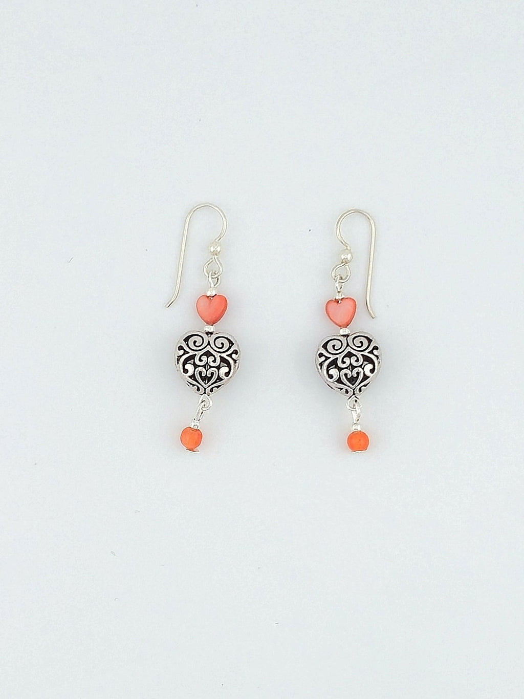 Silver Filigree Heart Earrings - 4 variations