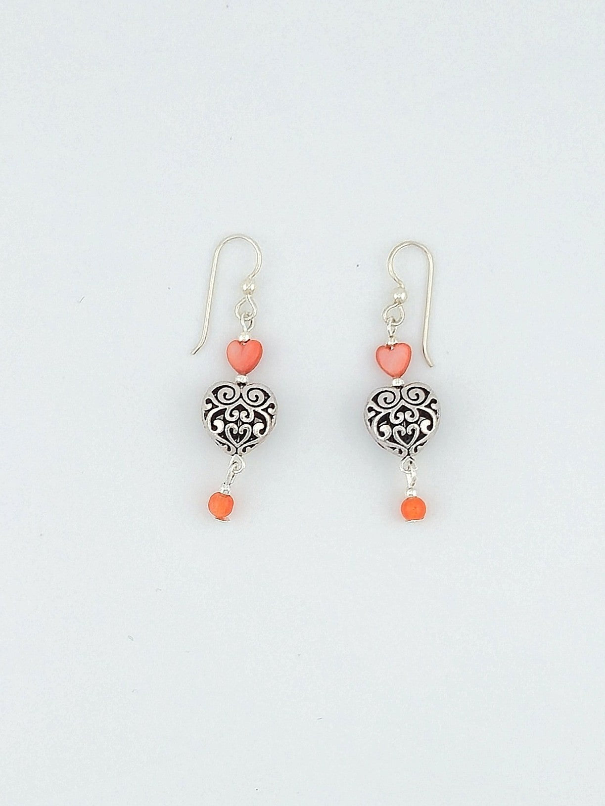Silver Filigree Heart Earrings - 4 variations