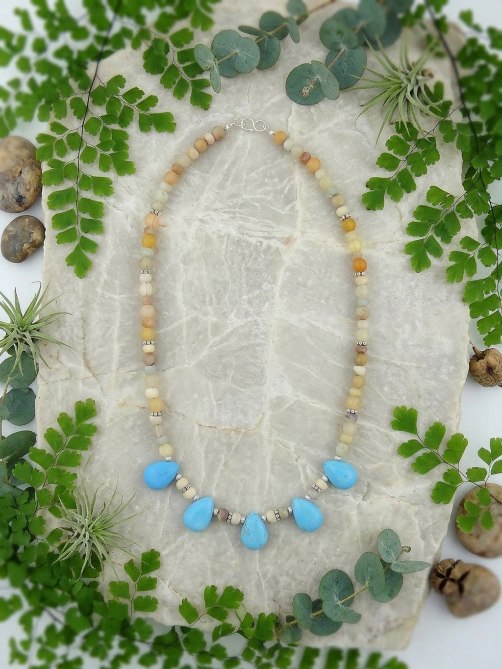 Turquoise Teardrop Collar Necklace