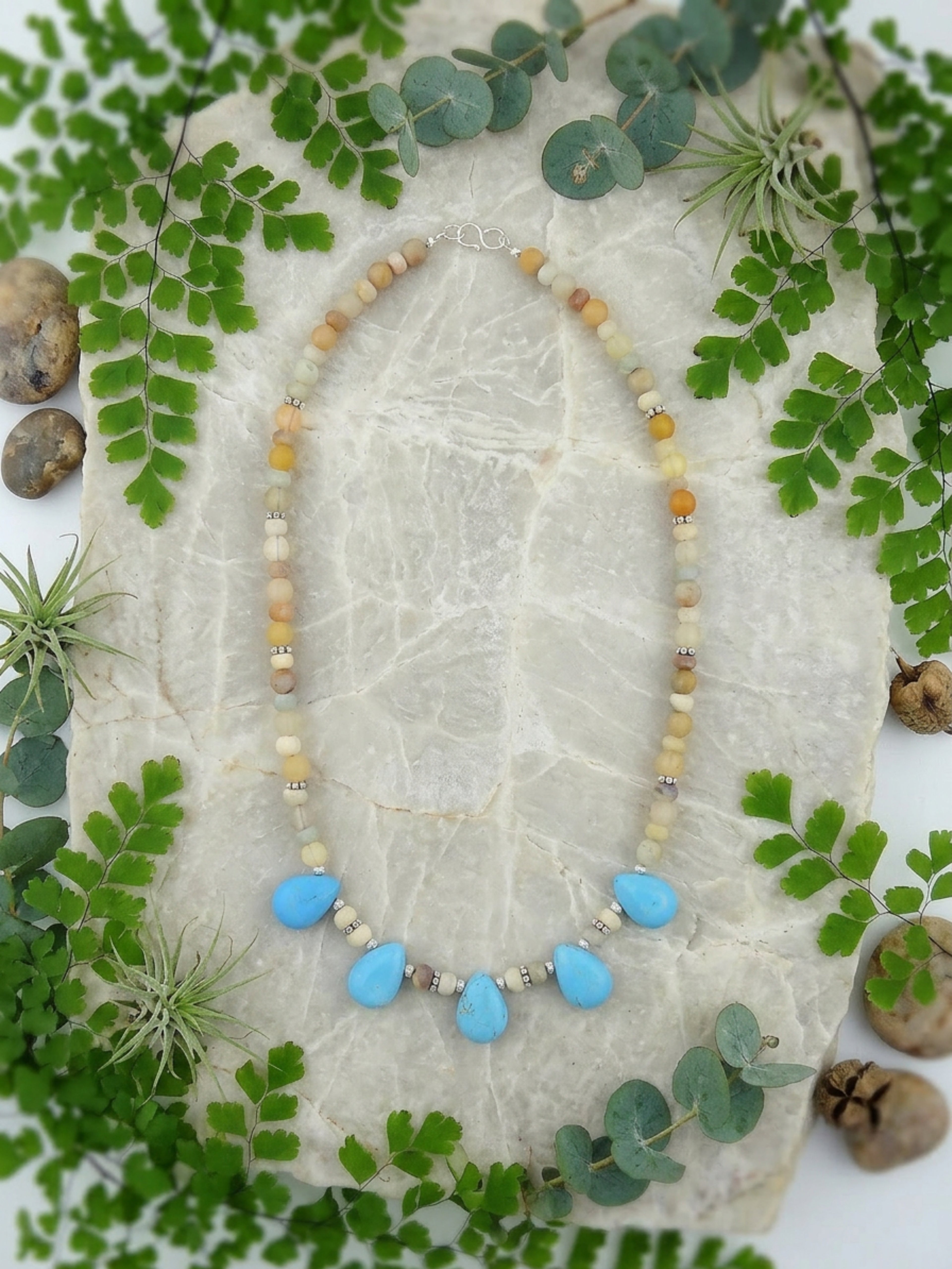 Turquoise Teardrop Collar Necklace