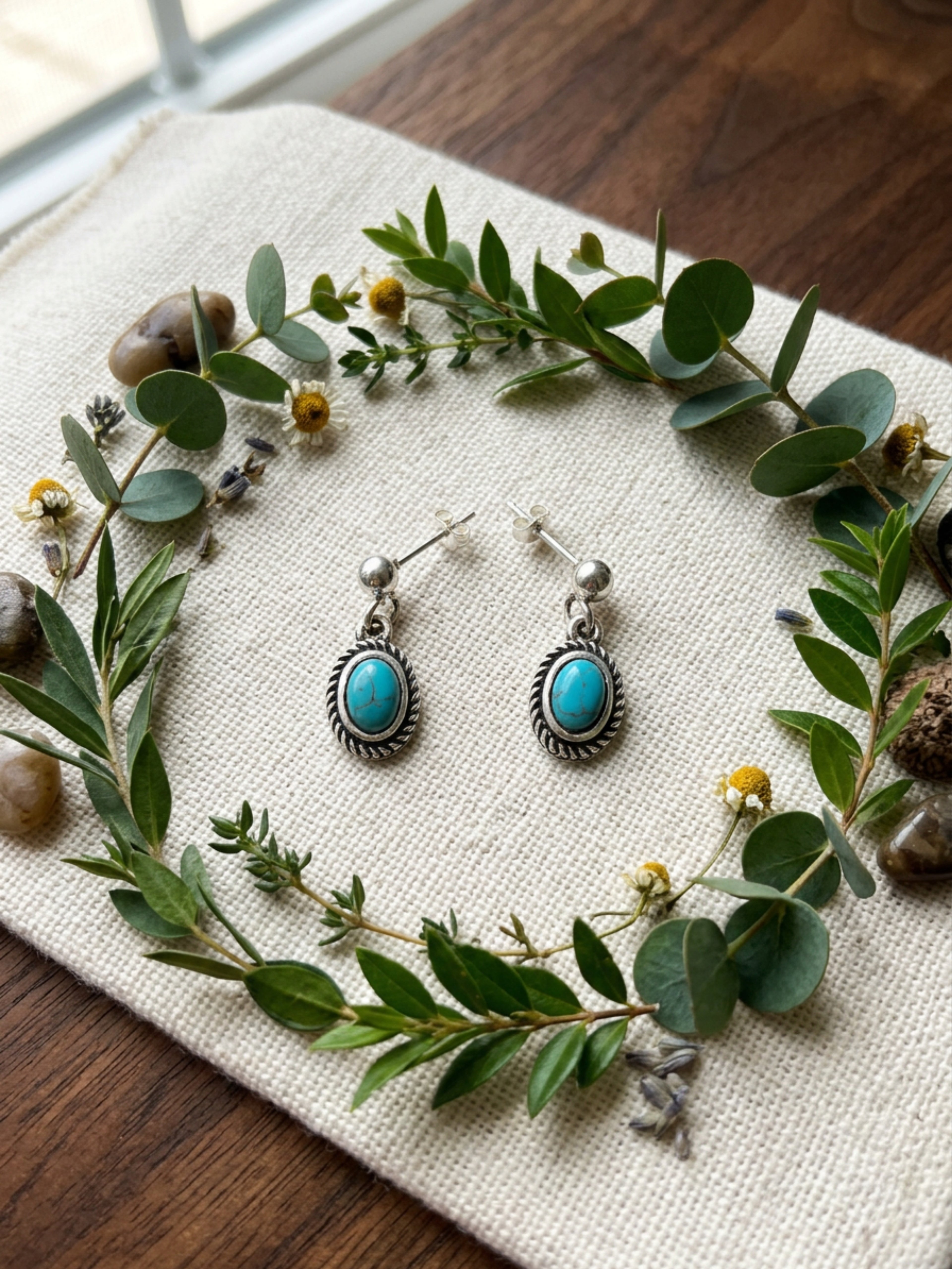 Turquoise Pendant Earrings