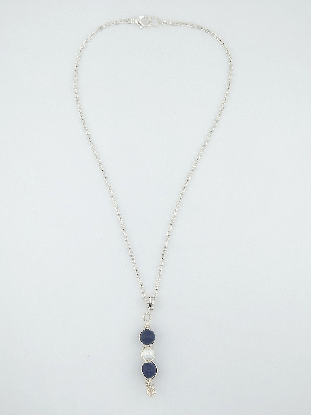 Blue and White Pendant Necklace