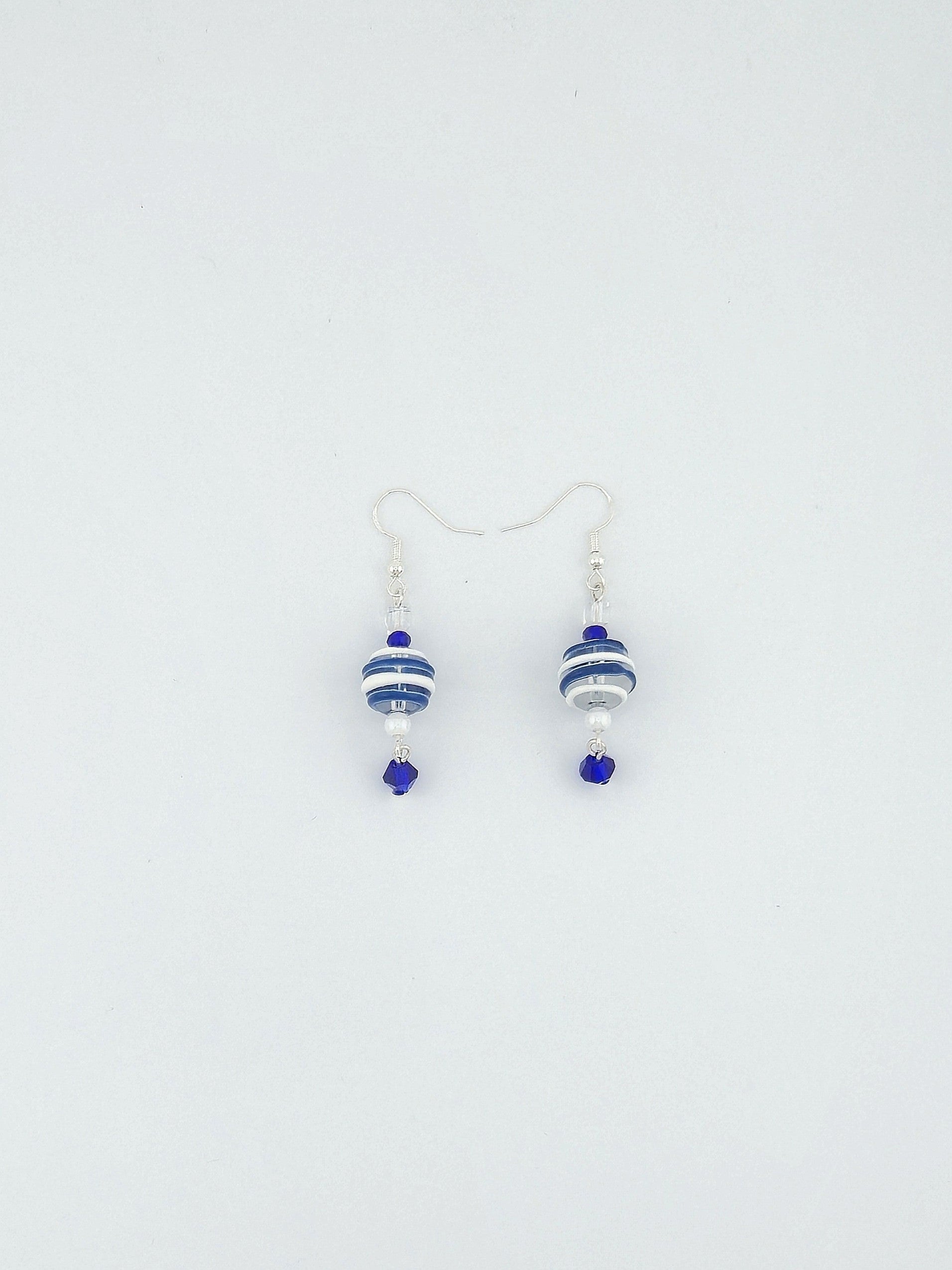 Blue & White Lampwork Earrings
