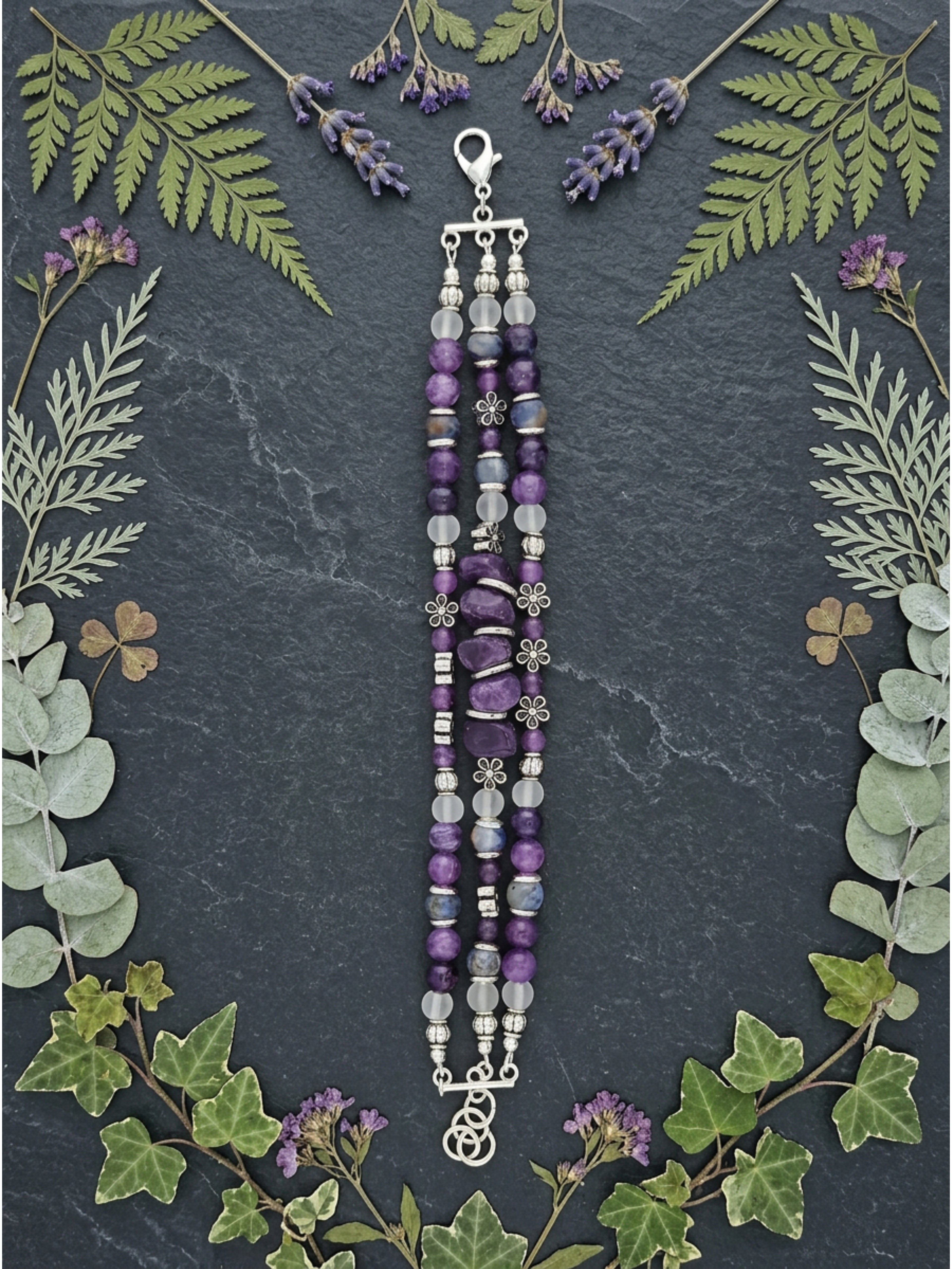 Amethyst Horizon Triple Strand