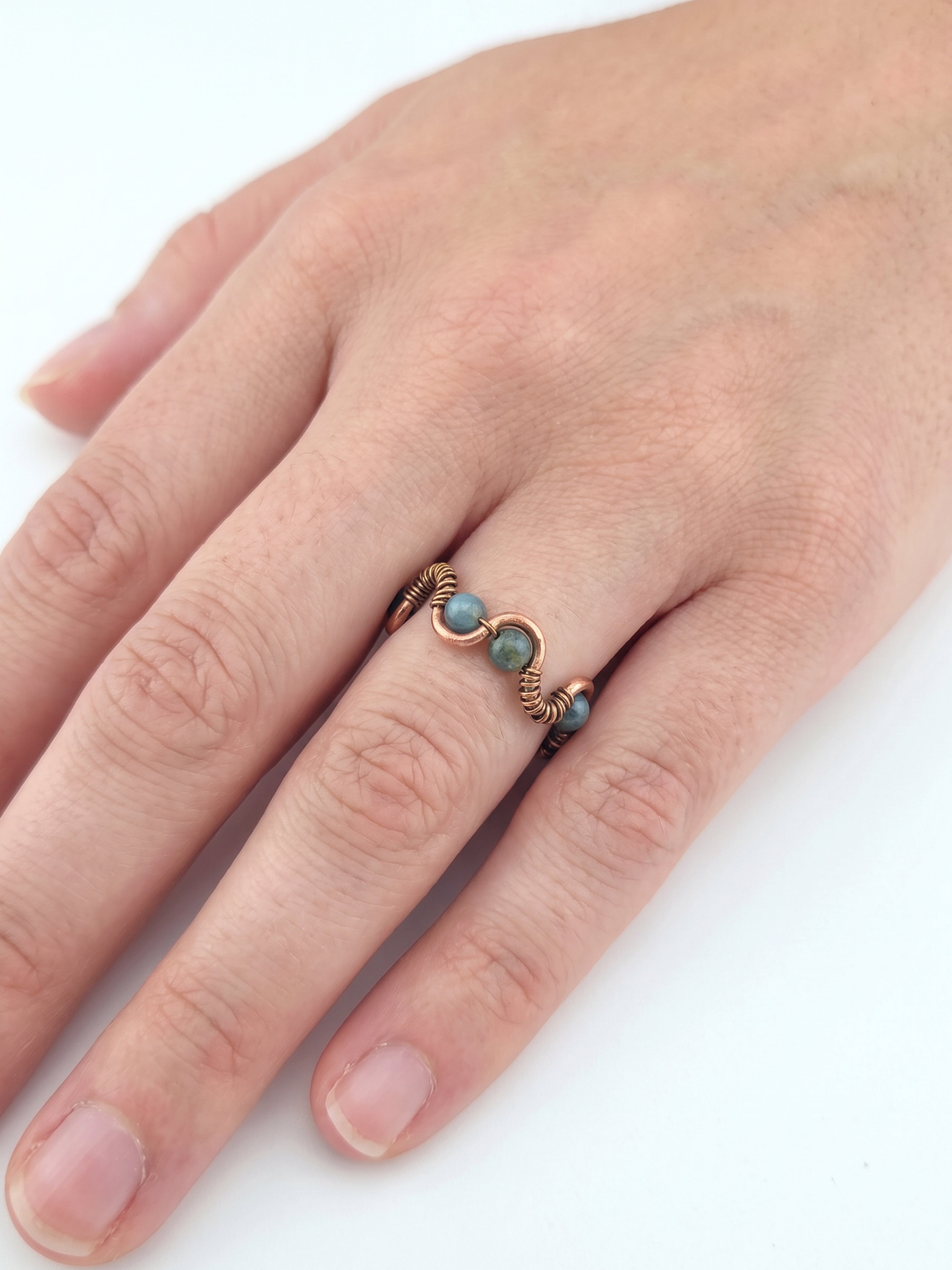 Copper Crest River Stone Ring