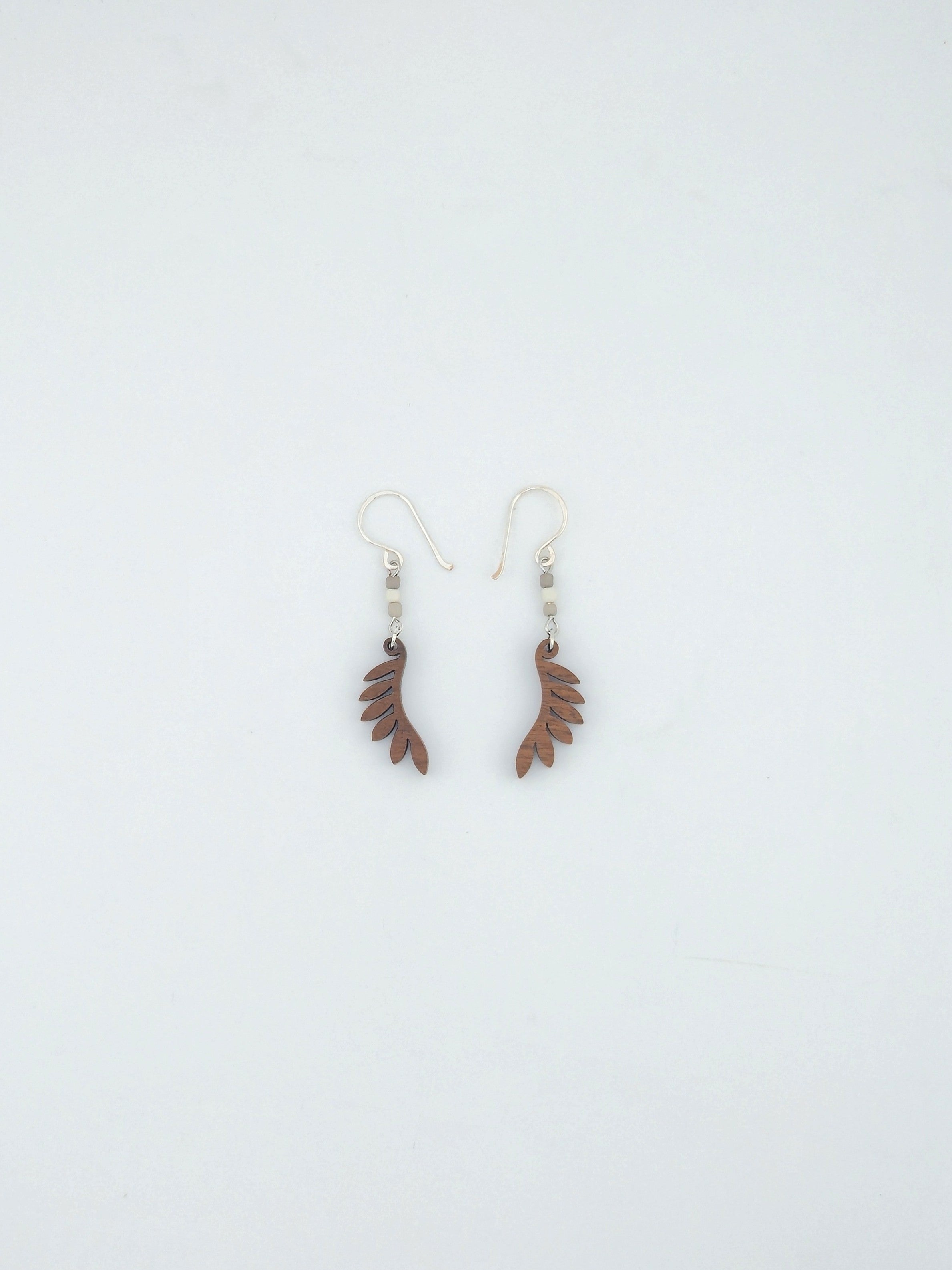 Natural Wood Leaf Earrings