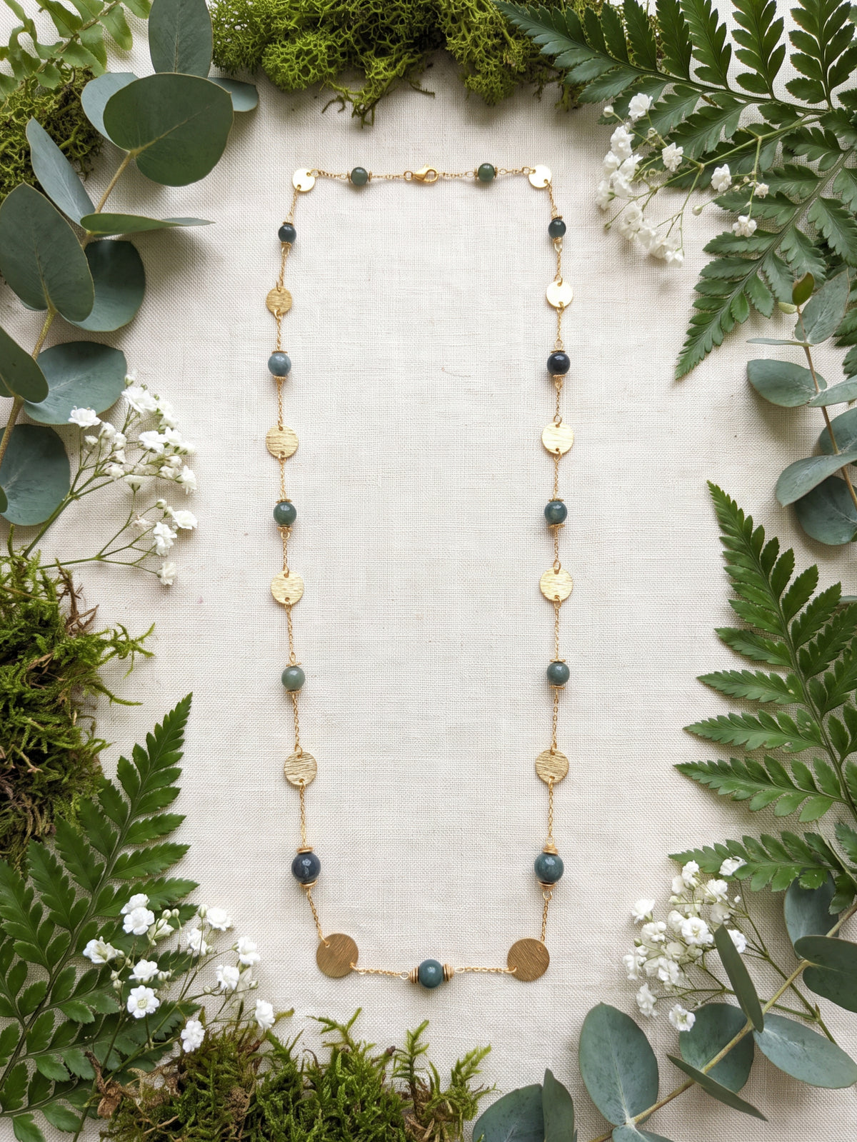 Moss Agate It's Beautiful to Be Linked Necklaces