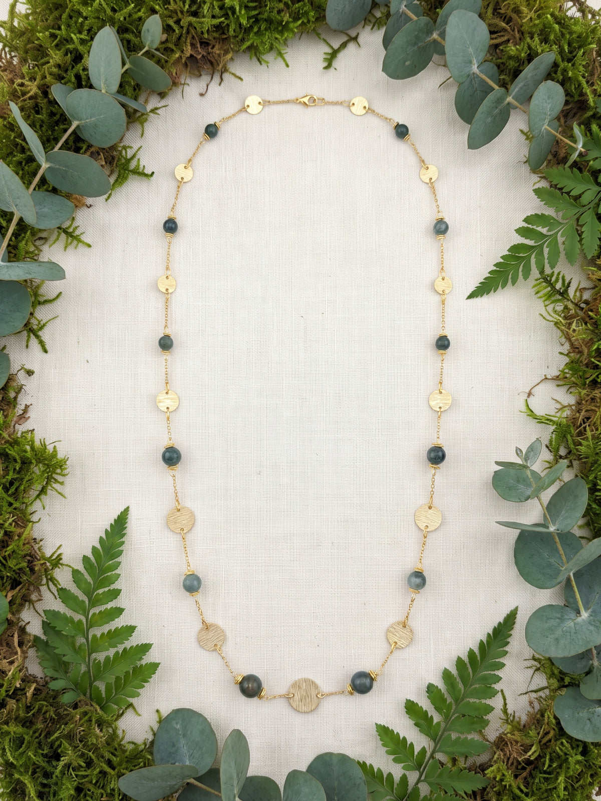 Moss Agate It's Beautiful to Be Linked Necklaces