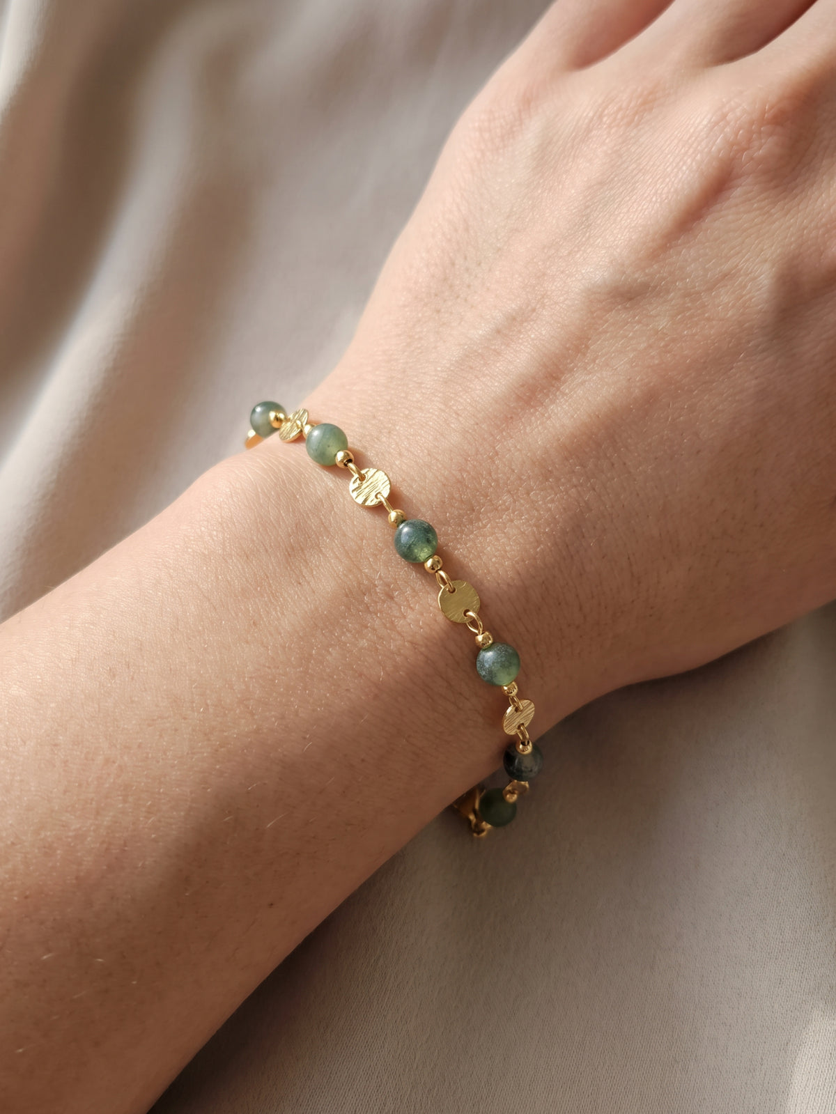 Moss Agate It's Beautiful to Be Linked bracelet