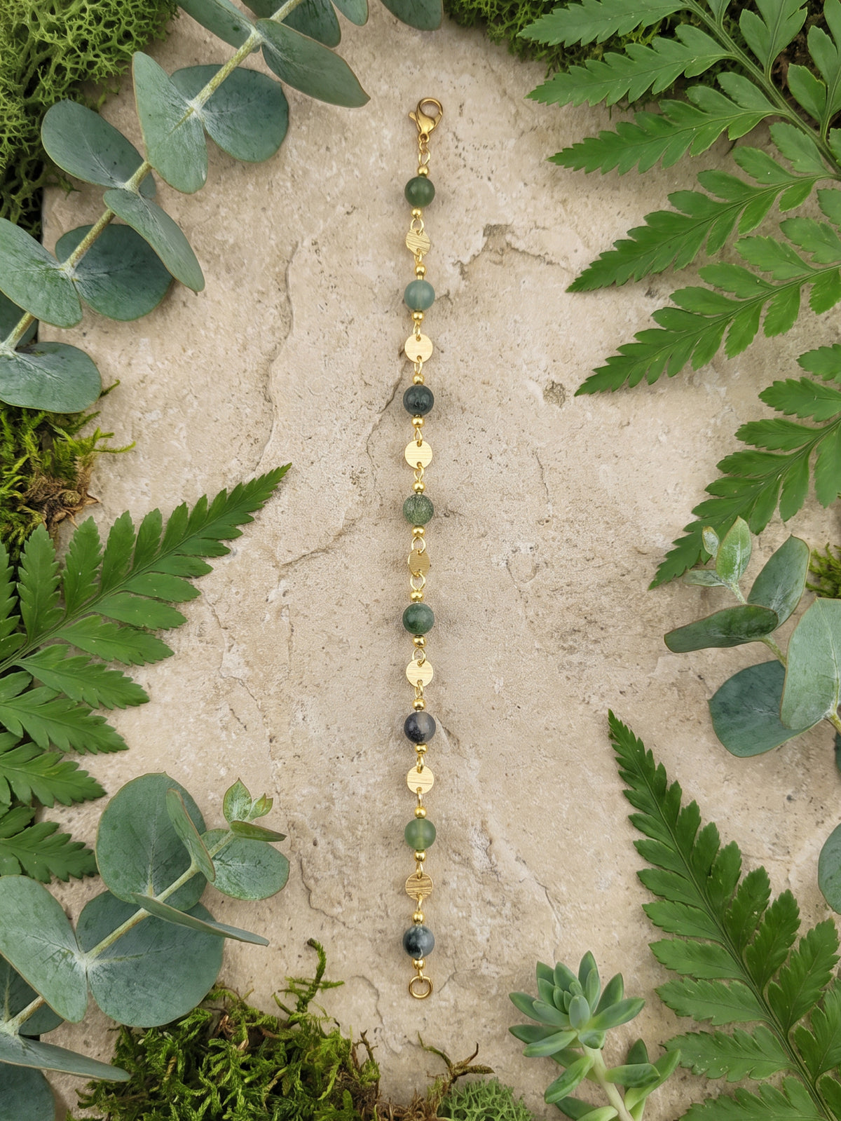 Moss Agate It's Beautiful to Be Linked bracelet