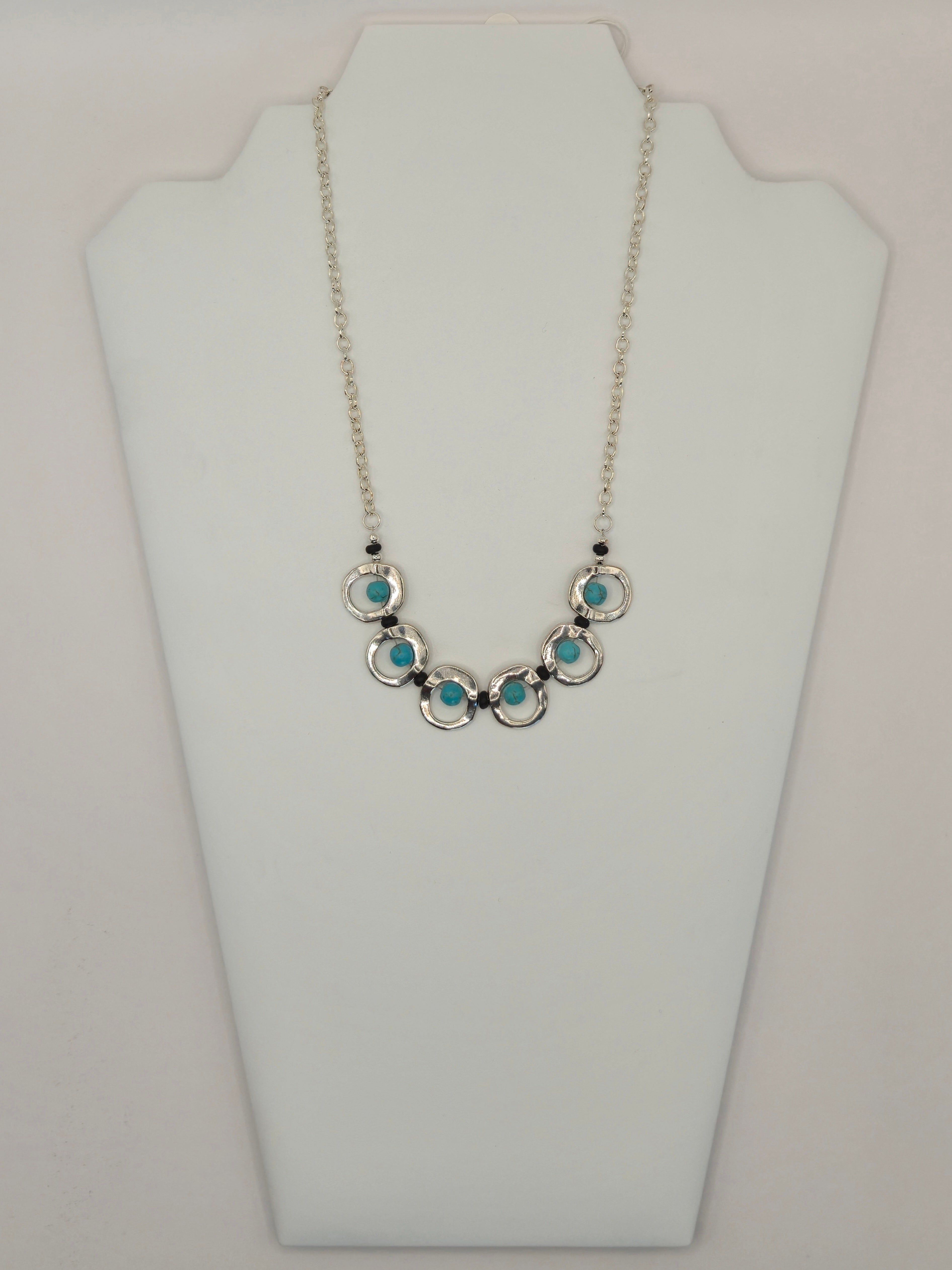 Turquoise Collar Bead Frame Necklace