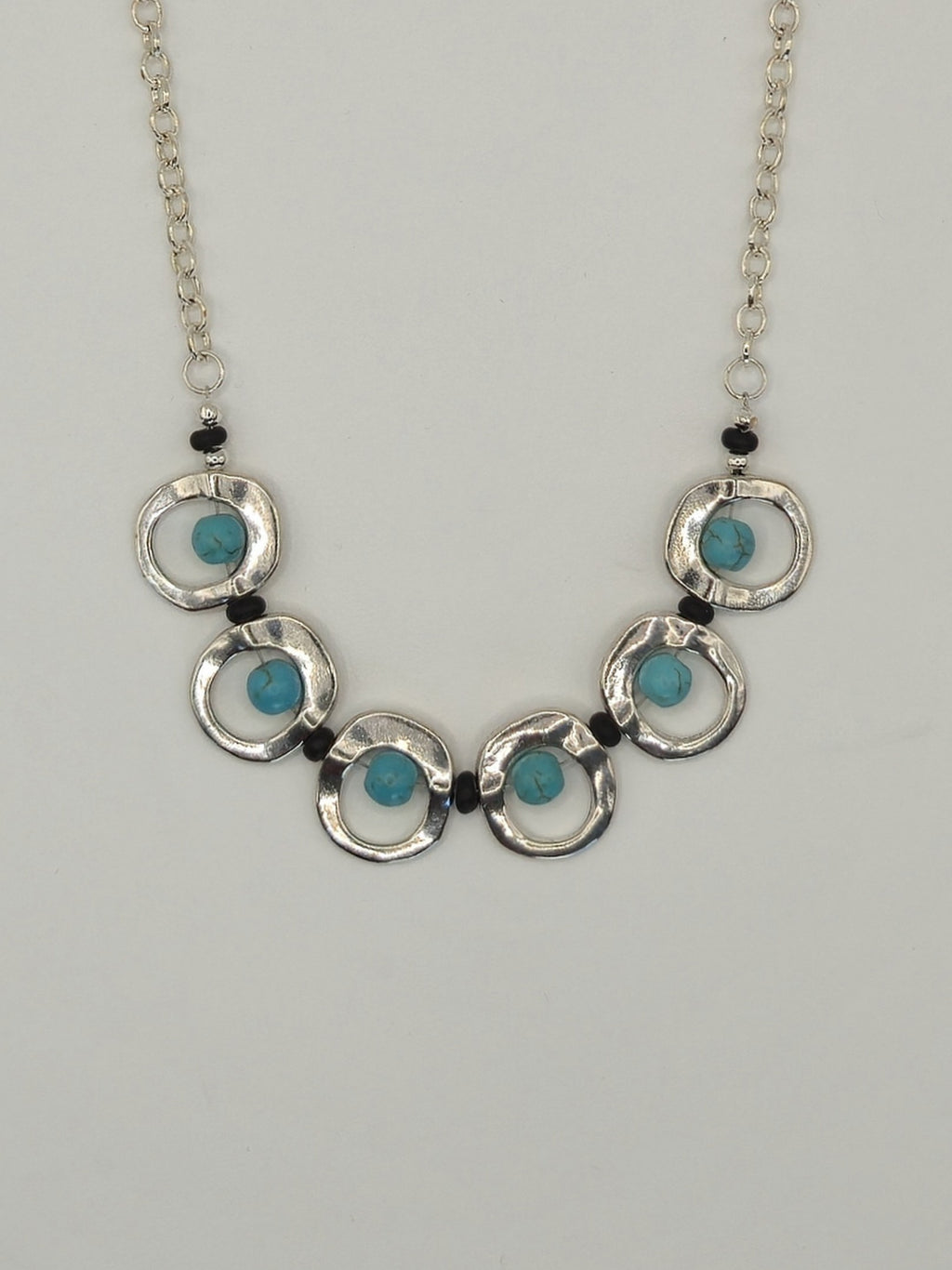 Turquoise Collar Bead Frame Necklace