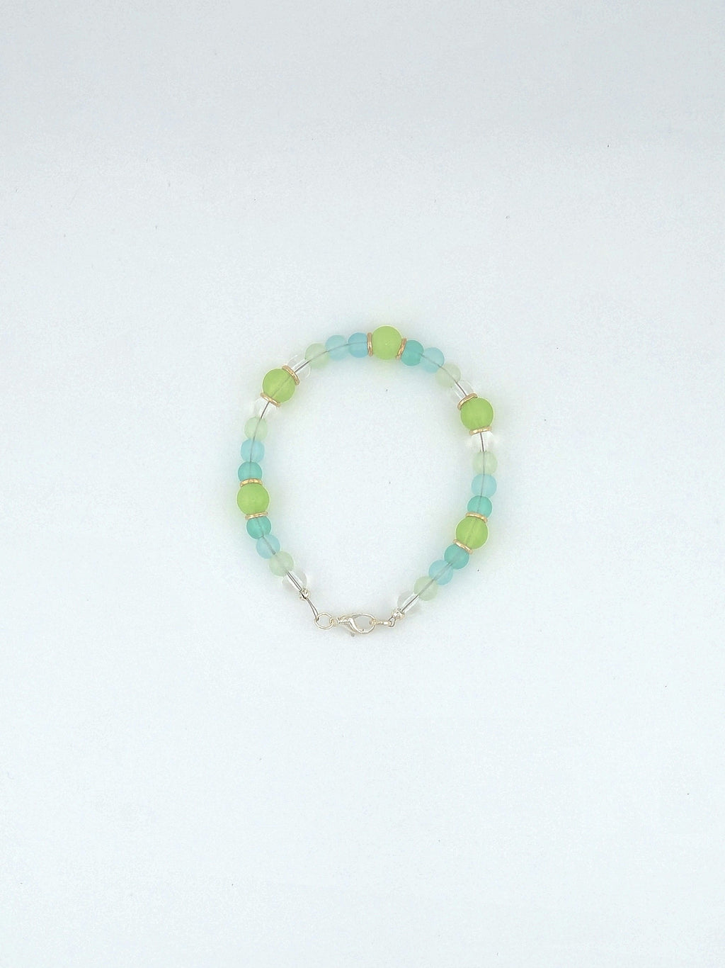 Soft Blue Glass Bead Bracelet