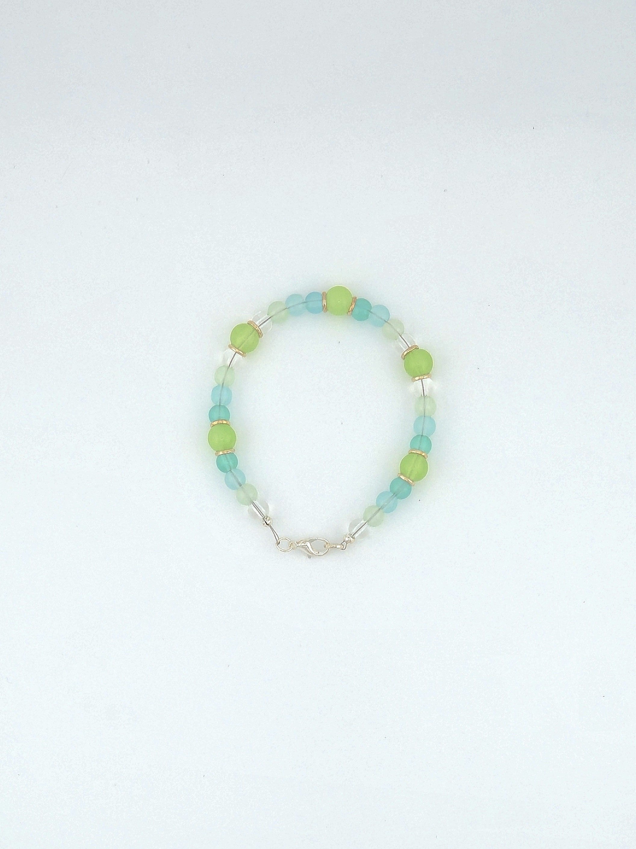 Soft Blue Glass Bead Bracelet