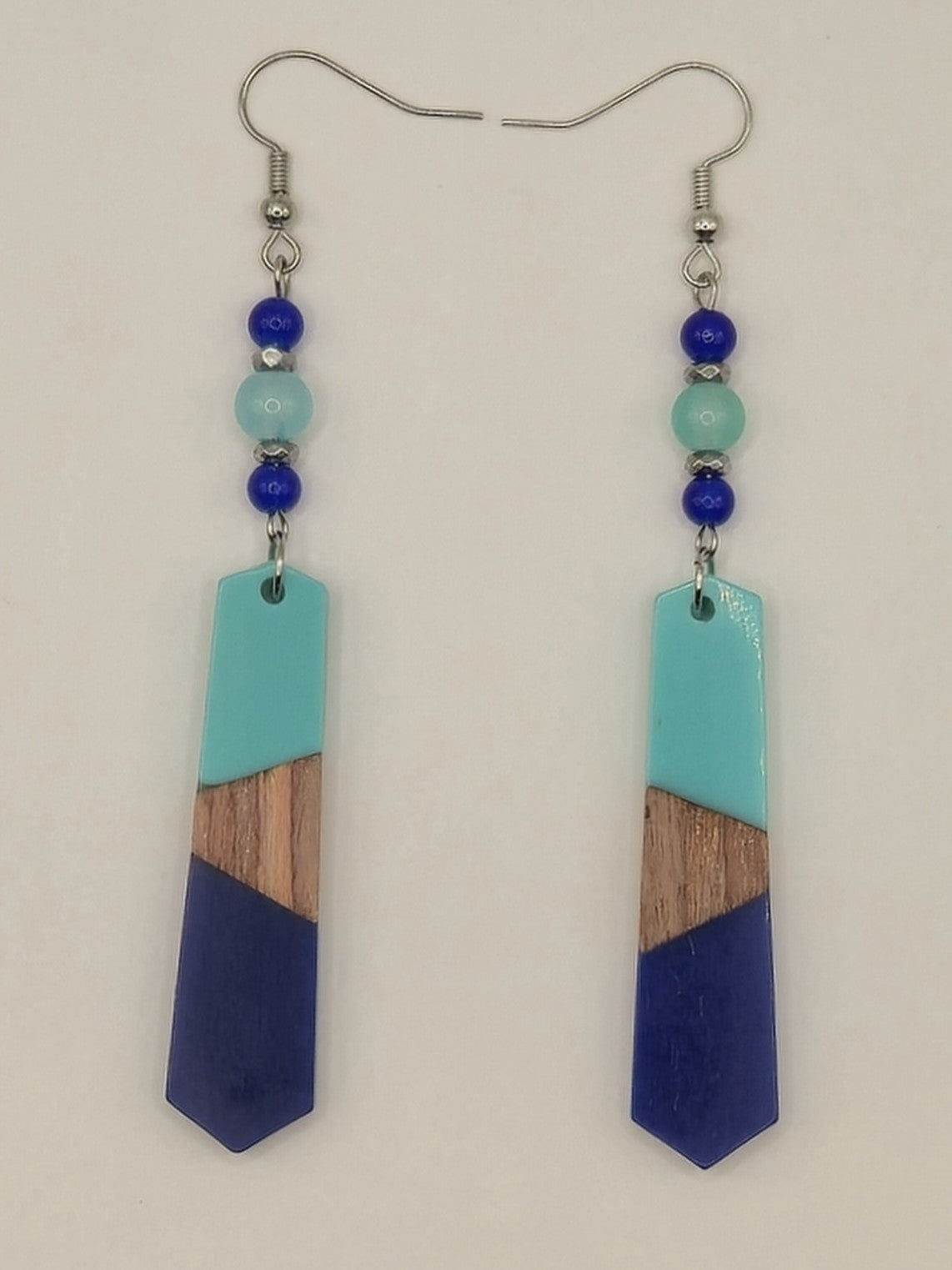 Colorful Wood/Resin Pedulum Earrings