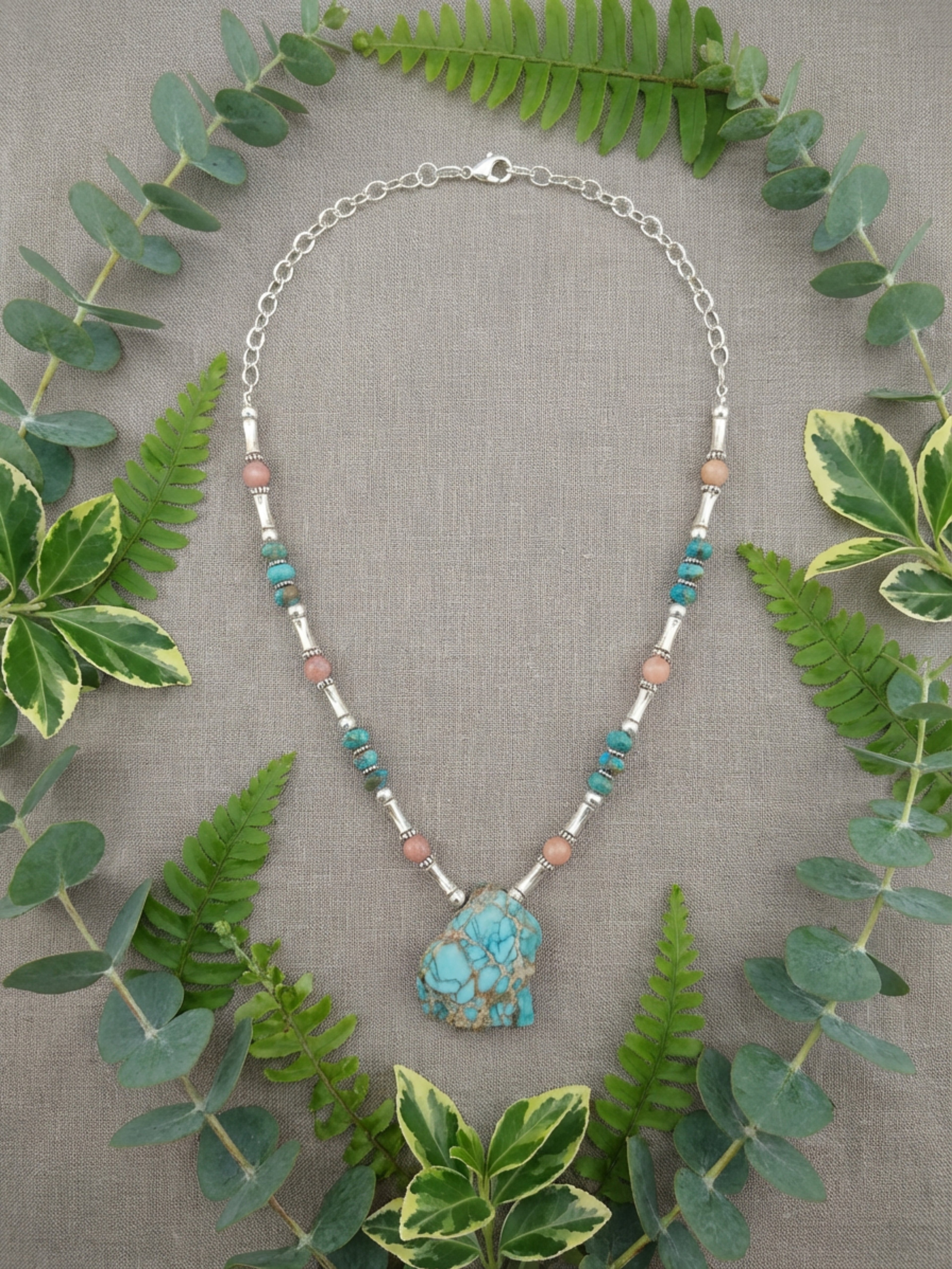 Natural Cut Turquoise Necklace