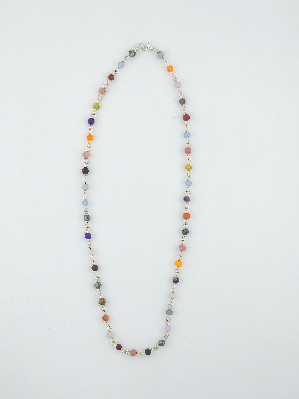 Mixed Natural Stone Link Necklace
