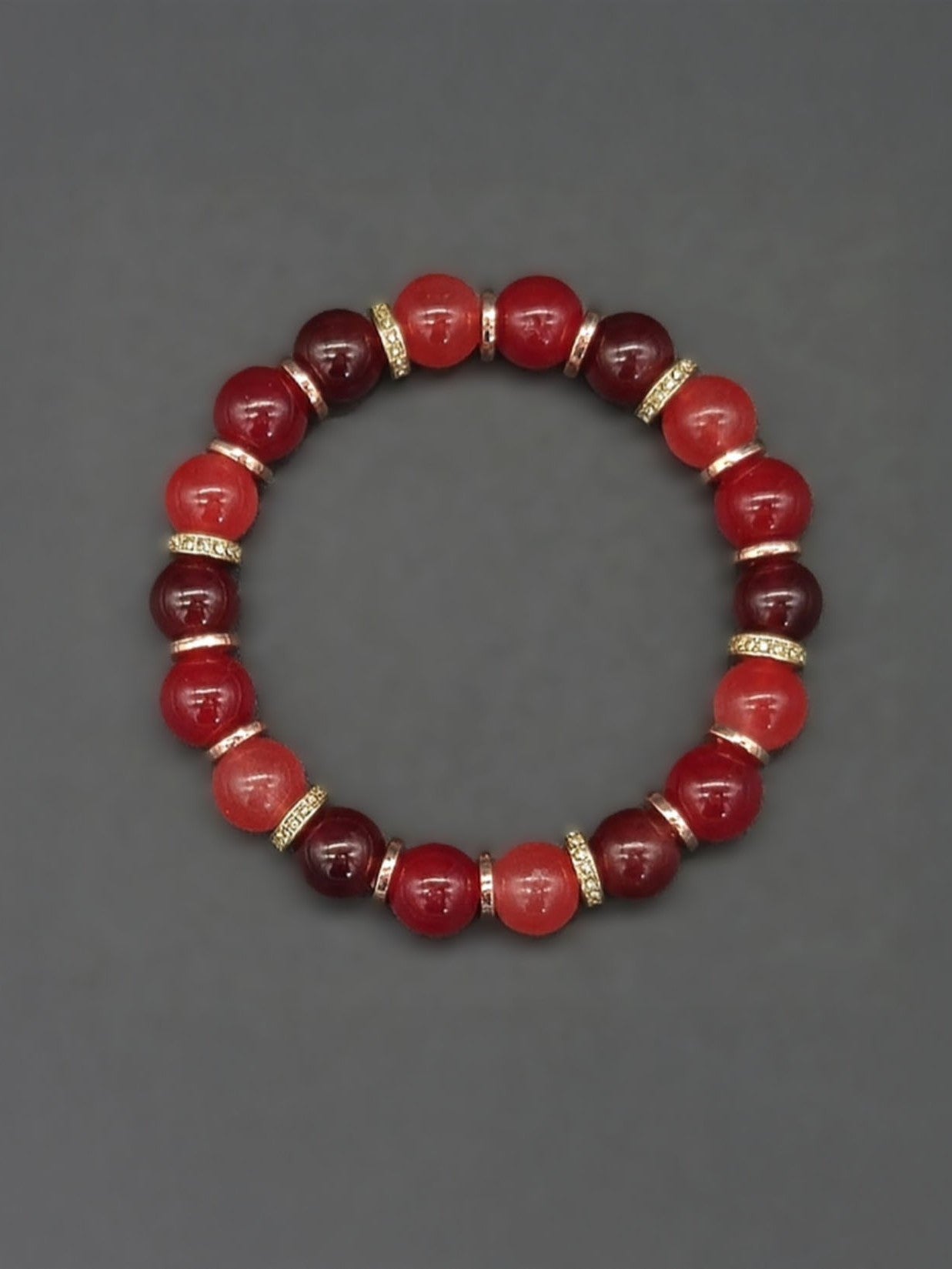 Scarlet Glass Bead Bracelet
