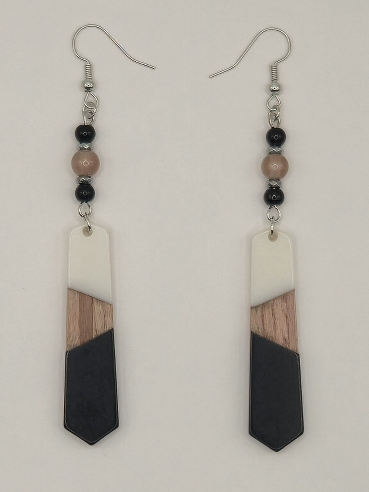 Colorful Wood/Resin Pedulum Earrings