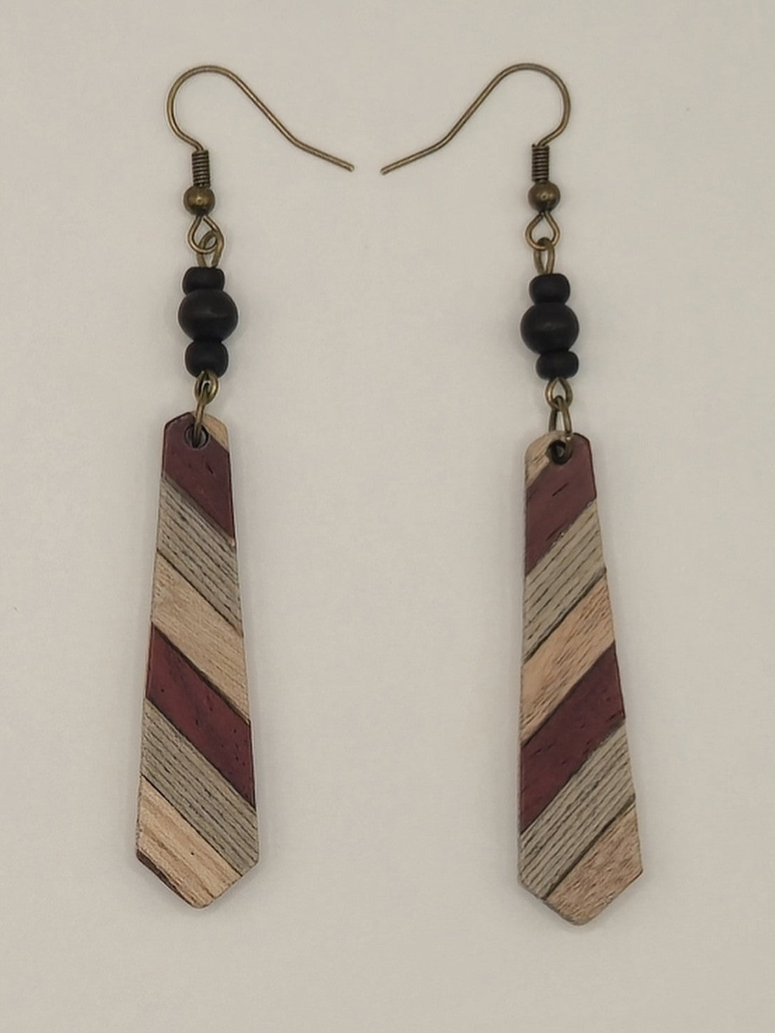 Natural Wood Stripe Earrings