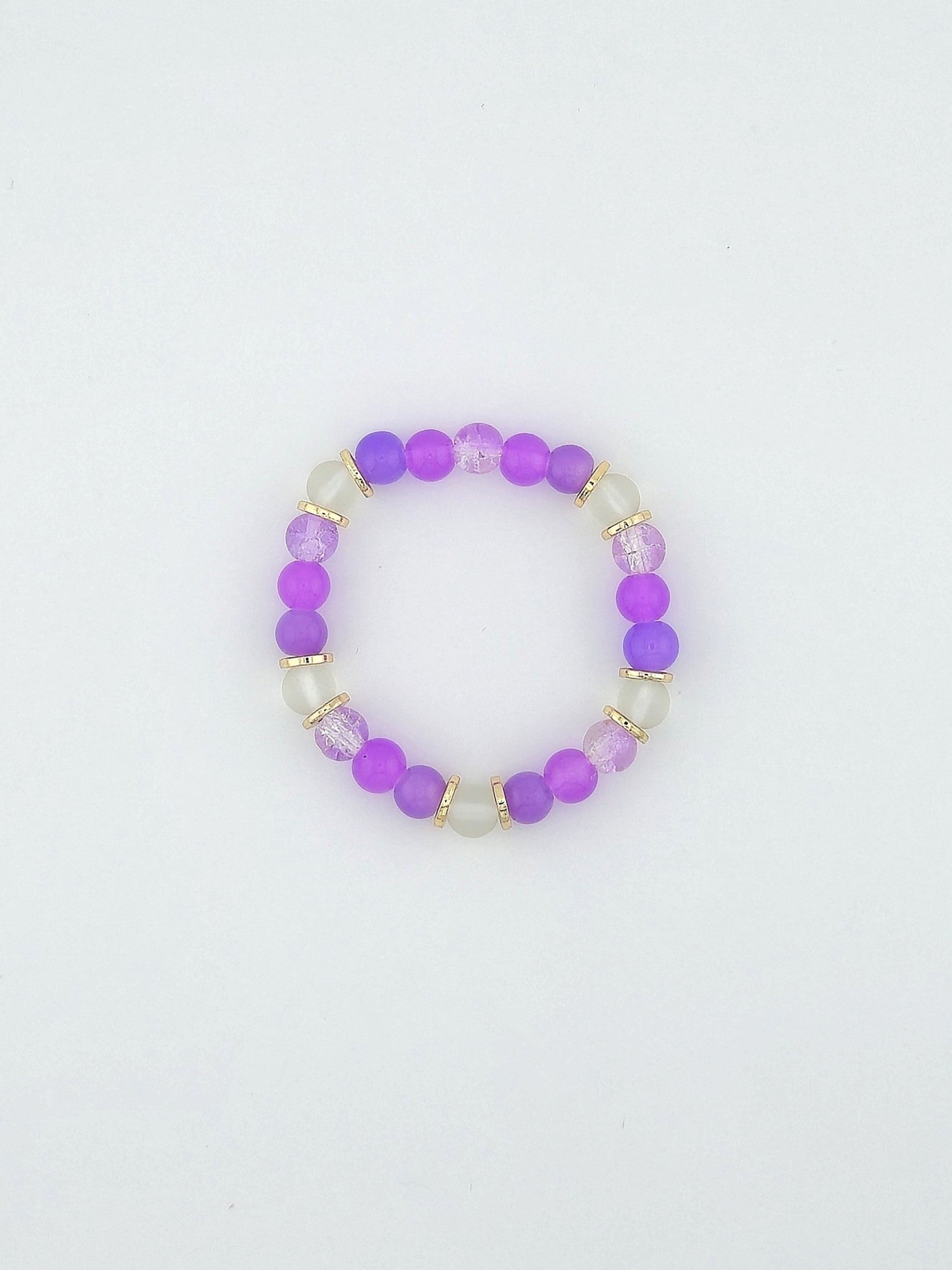 Purple Ombre Glass Bead Bracelet