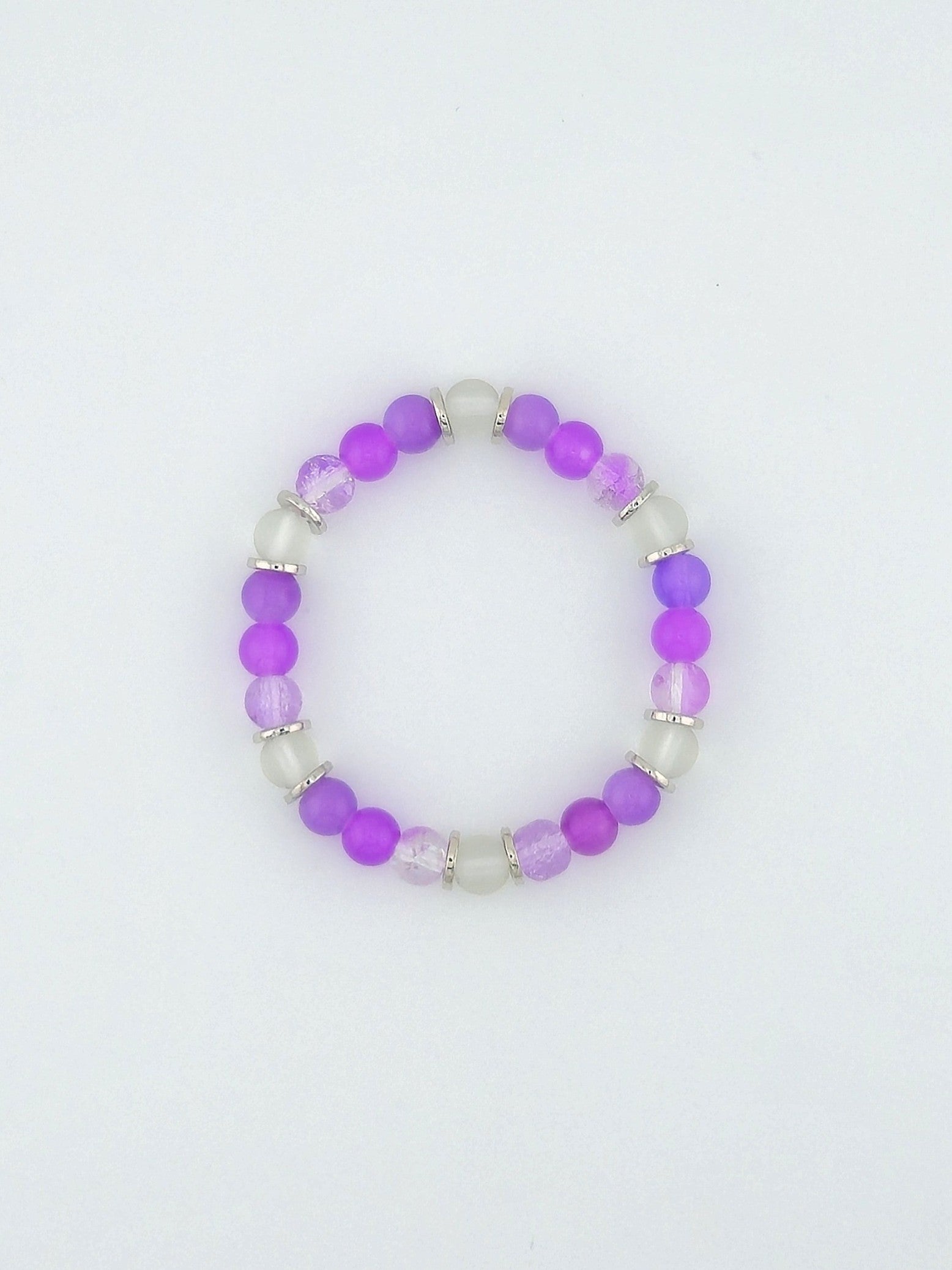 Purple Ombre Glass Bead Bracelet