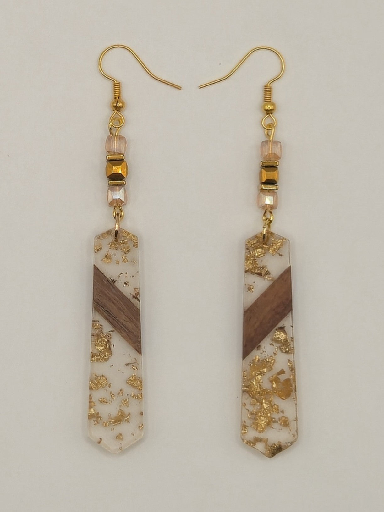 Colorful Wood/Resin Pedulum Earrings