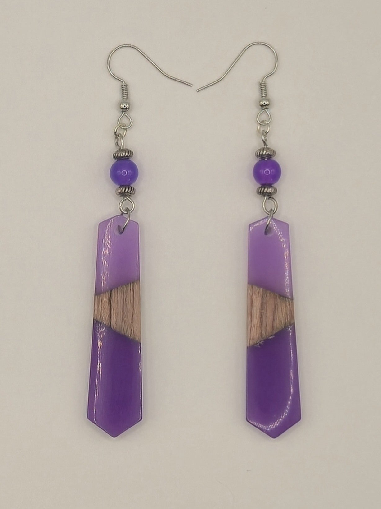 Colorful Wood/Resin Pedulum Earrings