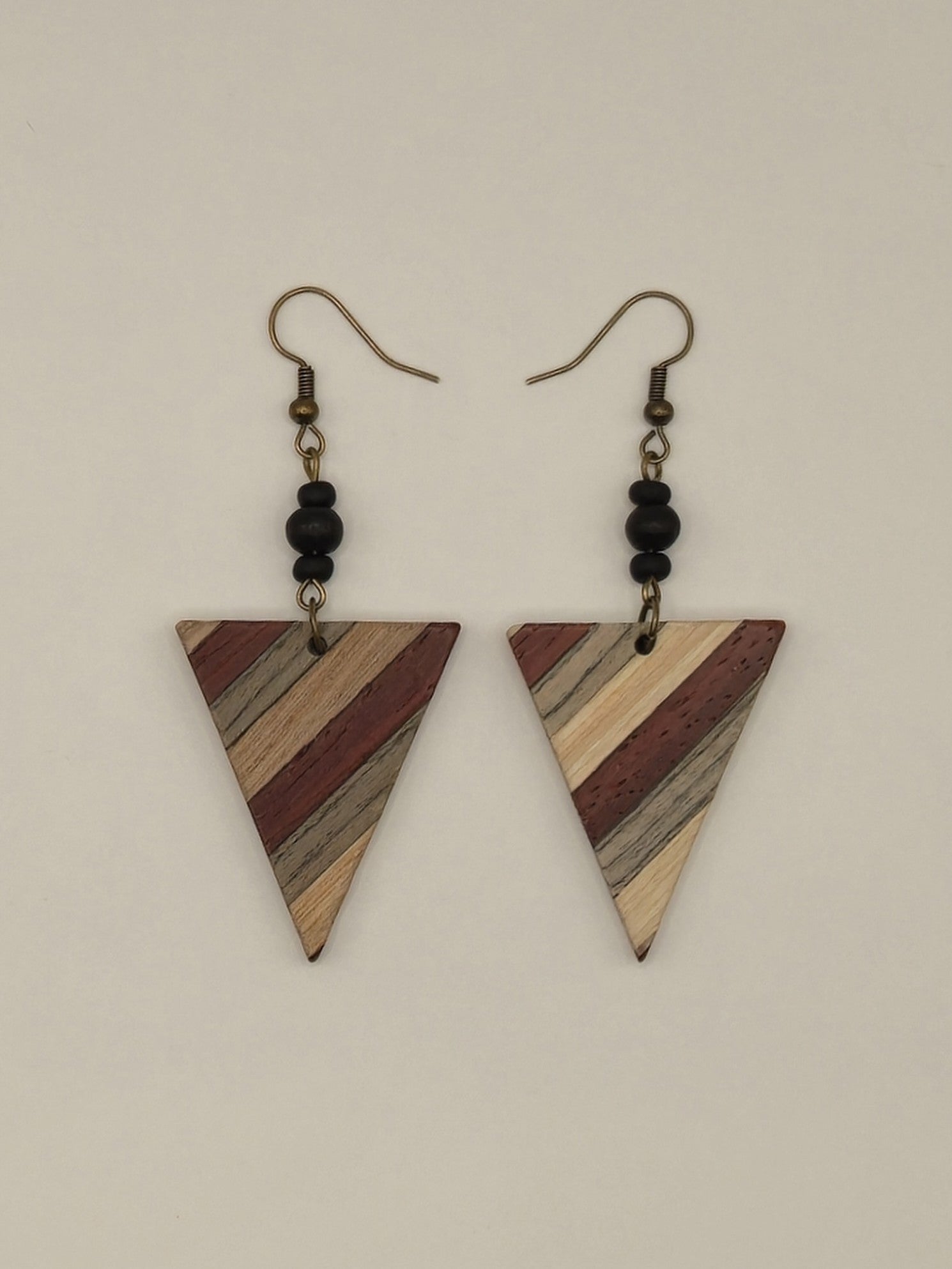 Natural Wood Stripe Earrings