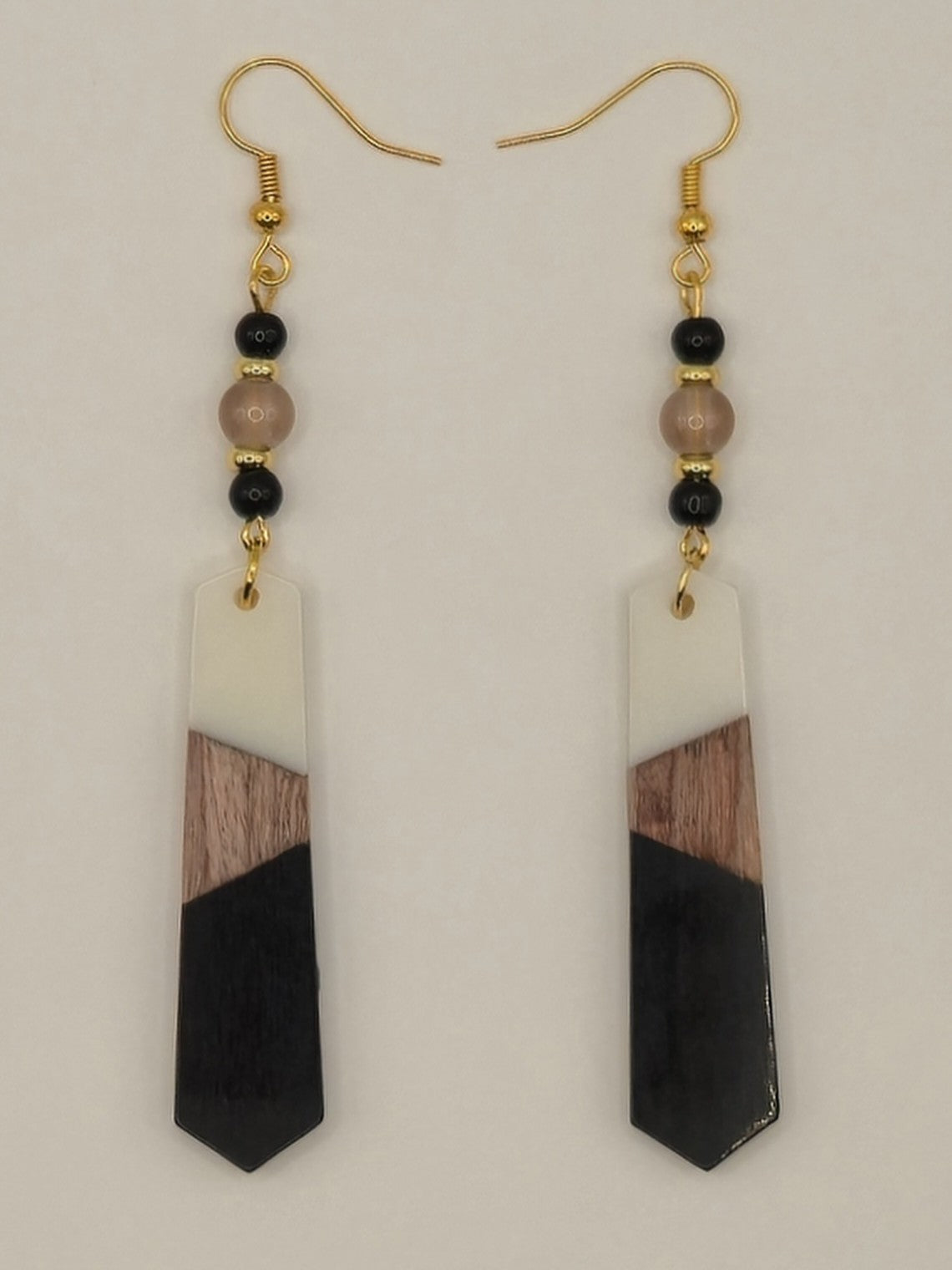 Colorful Wood/Resin Pedulum Earrings