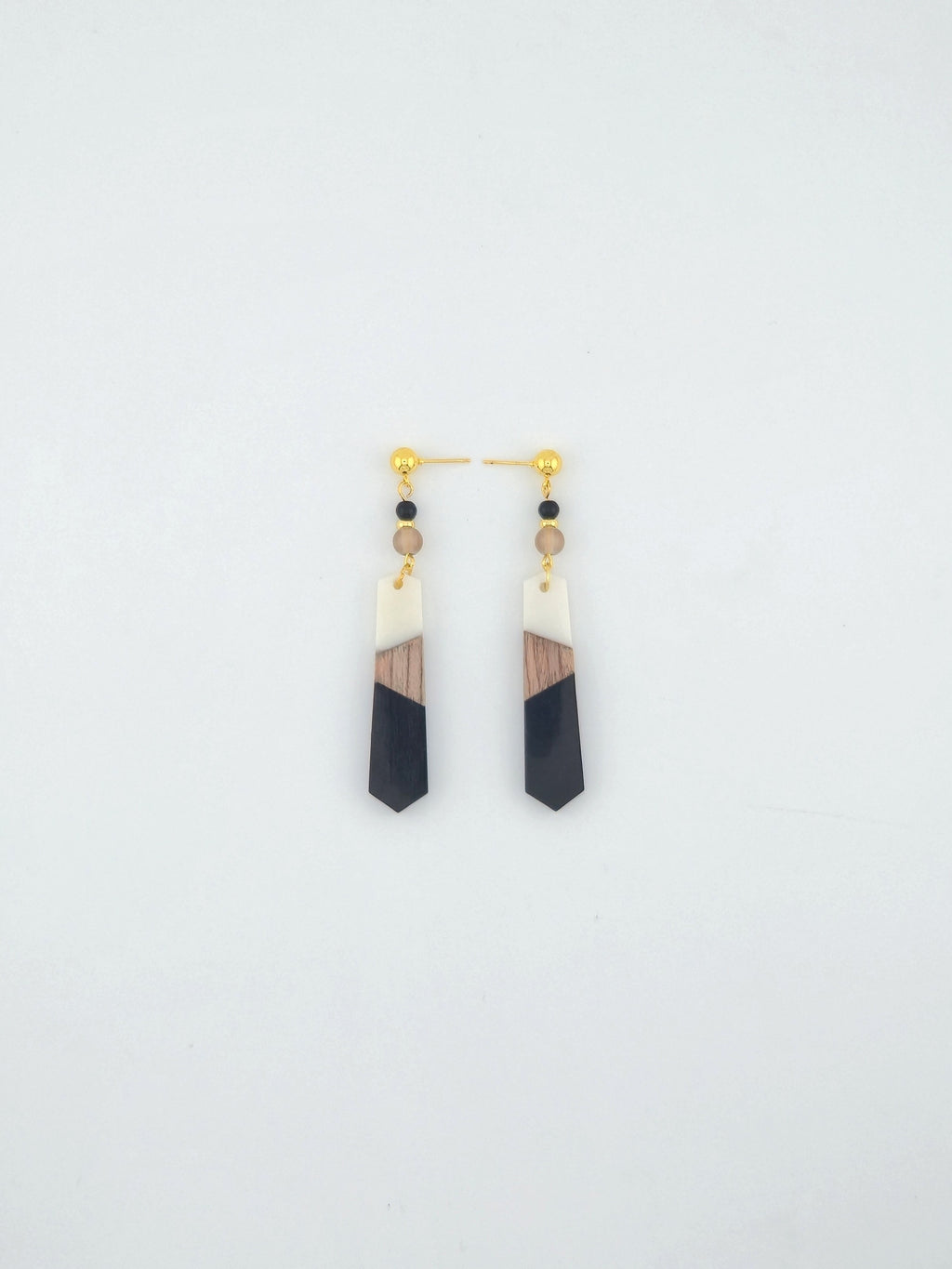 Colorful Wood/Resin Pedulum Earrings