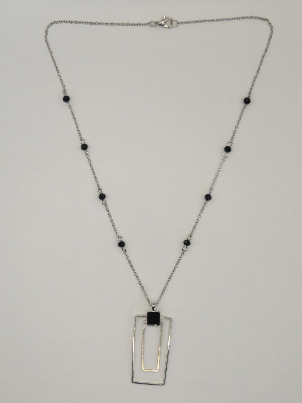 Double Rectangle Pendant Necklace