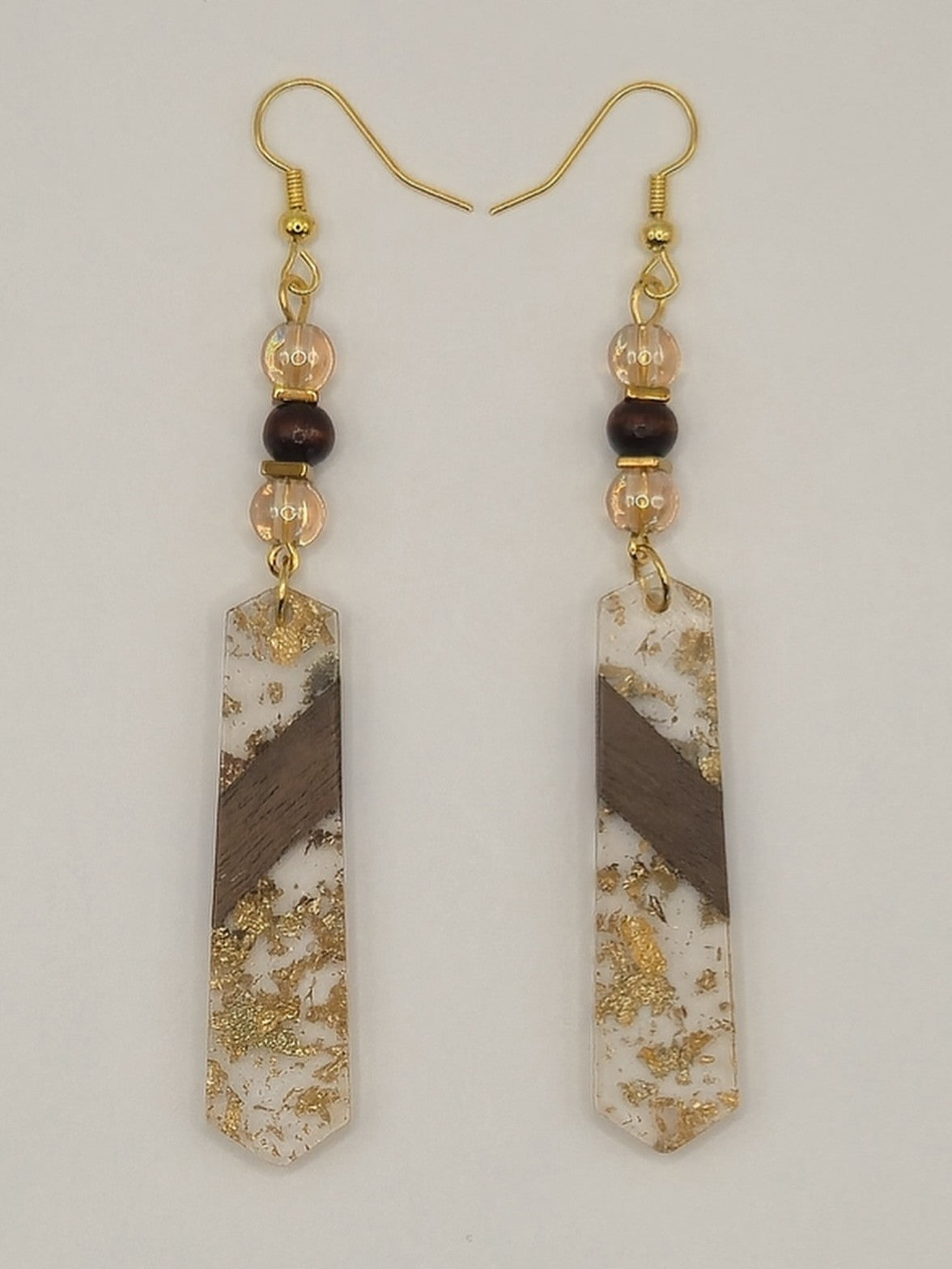 Colorful Wood/Resin Pedulum Earrings