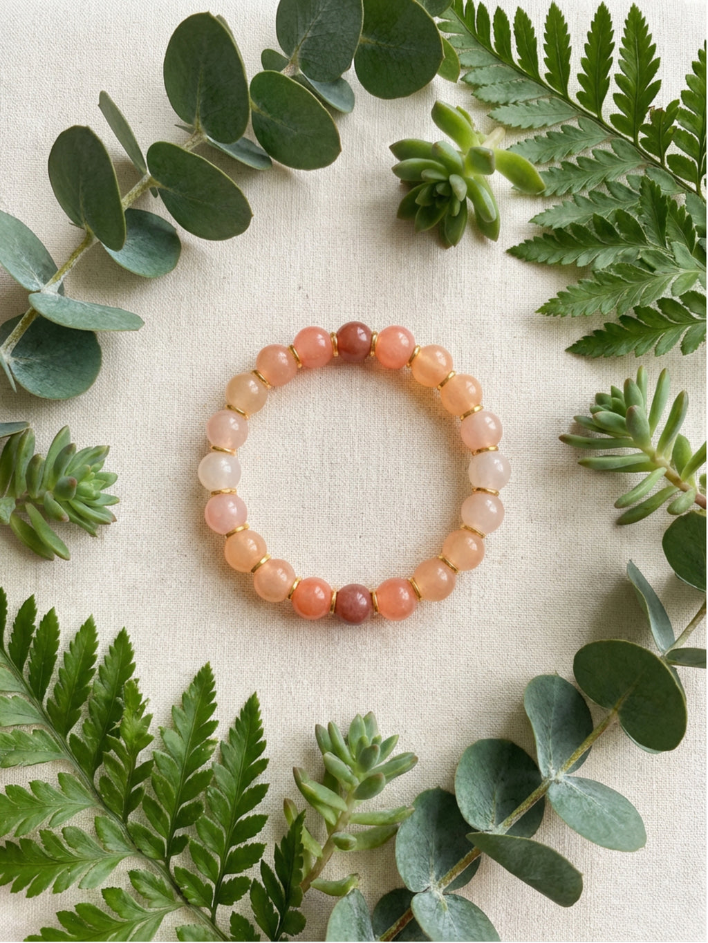 Citrine Ombre Glass Bead Bracelet