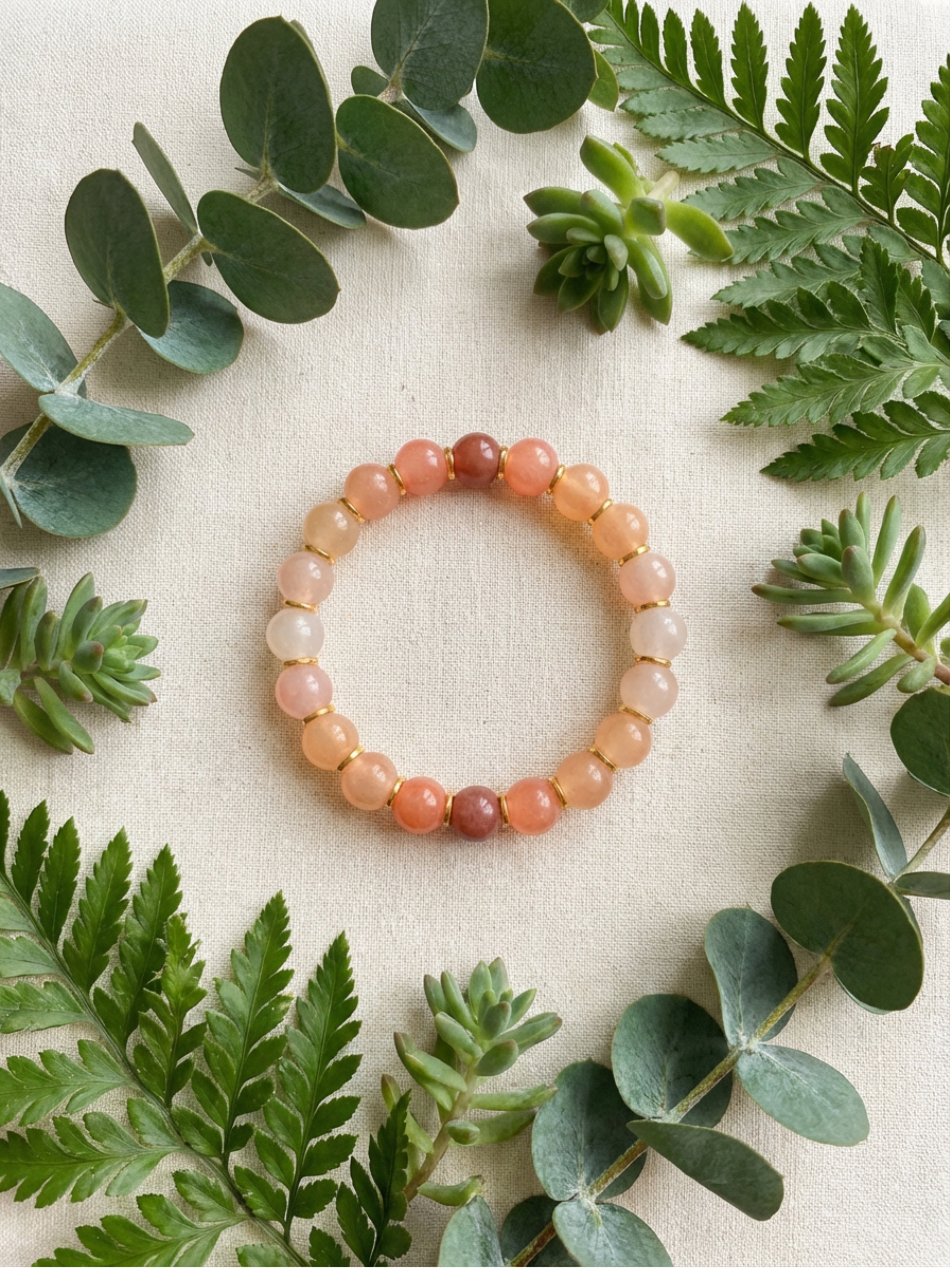 Citrine Ombre Glass Bead Bracelet